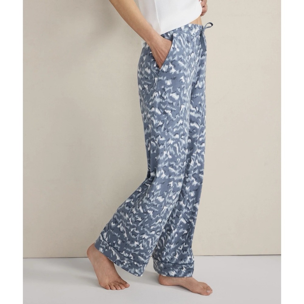 Haven Womens Size L Organic Cotton Jersey Waves Pull On  Pajama Pants